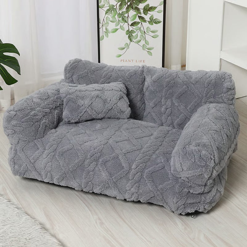 π Plush Calming Pet Sofa Bed β Raised Rim, Removable Cover & Non-Slip Bottom for Cats & Dogs ποΈπΎ