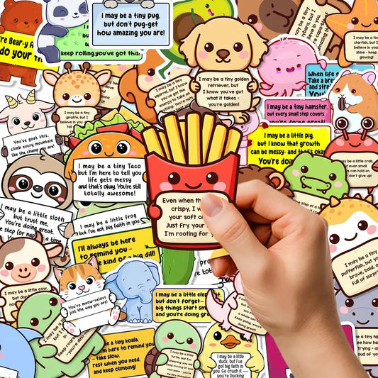 π€ Positive Emotional Support Buddies Stickers β Inspirational, Waterproof & No Residueπ Uplifting Gifts for Kids, Teens, Coworkers & Yourself π»