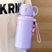 🥤❄️1PCS 600ml 316 stainless steel vacuum insulated bottle, 21oz double-walled insulated cup with dual lids