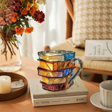 3D Painted Book Glass Mug Style 2