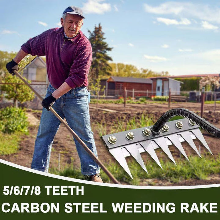 5/6/7/8 Teeth Carbon Steel Garden Weeding Rake