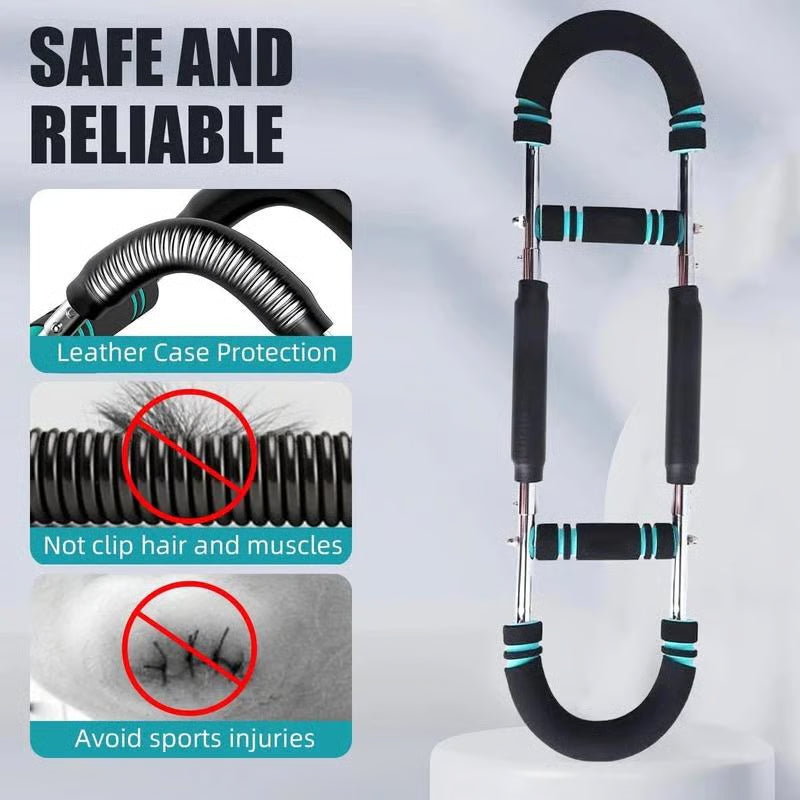Adjustable weight bar for arm trainers, arm and torso strength training equipment, portable training device for home gyms and fitness
