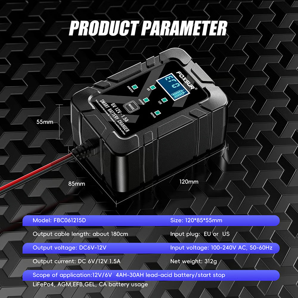 🛡Advanced 6V/12V Intelligent Auto Recognition Tech