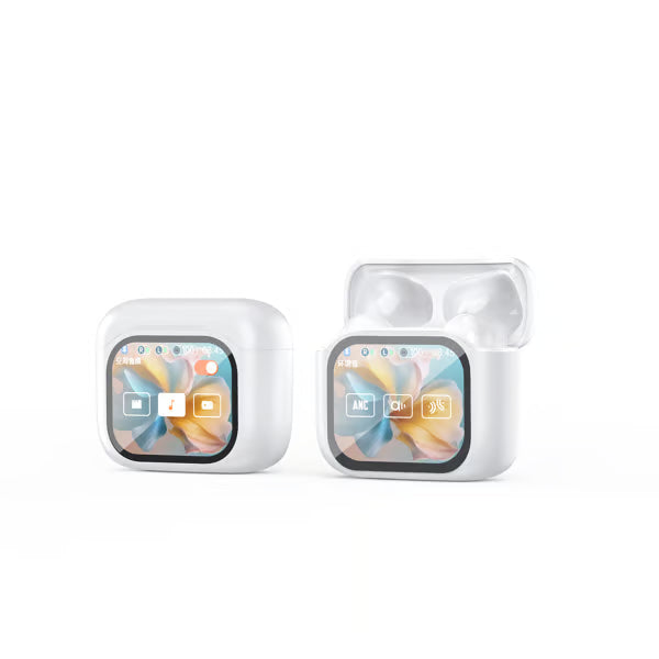 AI Translator Earbuds with Smart Display