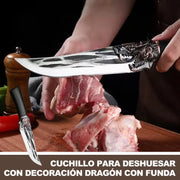 🔪Bone-cutting knife with dragon decoration and scabbard🍽️