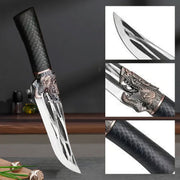 🔪Bone-cutting knife with dragon decoration and scabbard🍽️