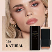 Concealer stick foundation, double-ended with built-in brush, moisturizing and lightweight