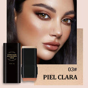 Concealer stick foundation, double-ended with built-in brush, moisturizing and lightweight