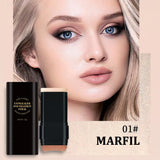 Concealer stick foundation, double-ended with built-in brush, moisturizing and lightweight