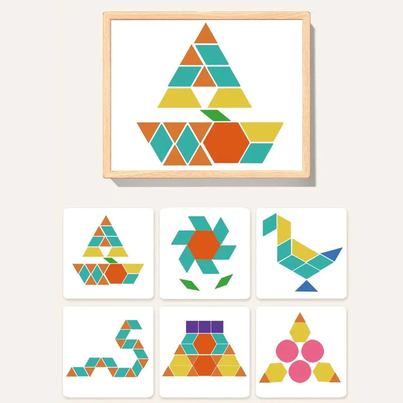 🎁Early Christmas Sale 50% OFF🔥Wooden Magnetic Pattern Block Puzzle Set🧩