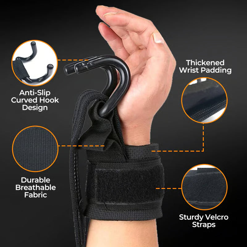 🔥Heavy Duty Weight Lifting Wrist Hook Straps