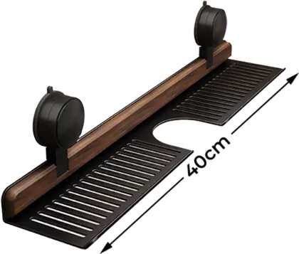 🔥Hot selling💥 Walnut Bathroom, Kitchen Suction Cup Shelf