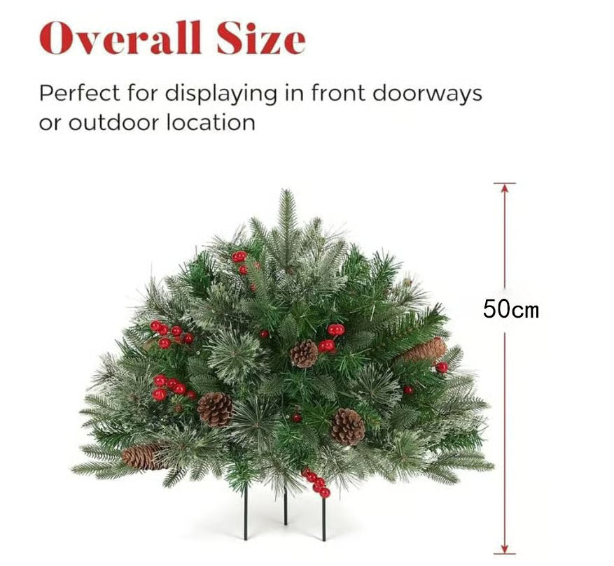 Lighted Artificia Christmas Pots