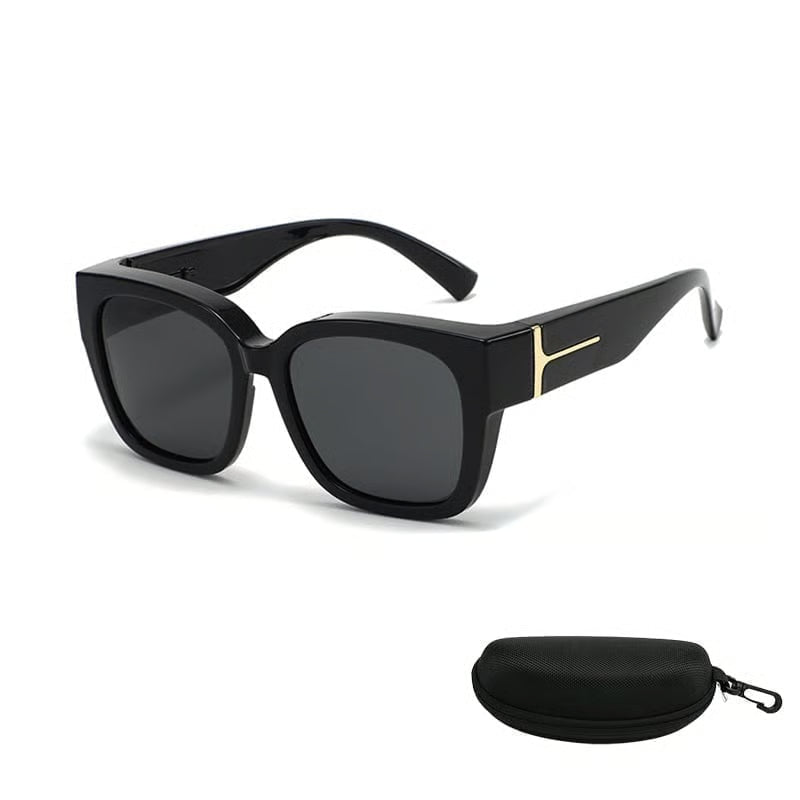 Polarized Square Sunglasses with Wrap-Around Design