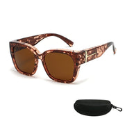 Polarized Square Sunglasses with Wrap-Around Design