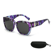 Polarized Square Sunglasses with Wrap-Around Design