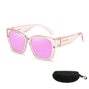 Polarized Square Sunglasses with Wrap-Around Design