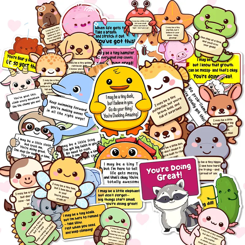 🤗 Positive Emotional Support Buddies Stickers – Inspirational, Waterproof & No Residue🎁 Uplifting Gifts for Kids, Teens, Coworkers & Yourself 😻