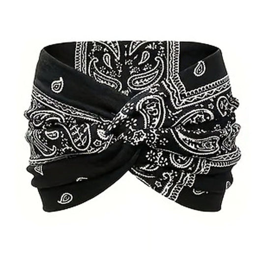 Printed cross yoga headband