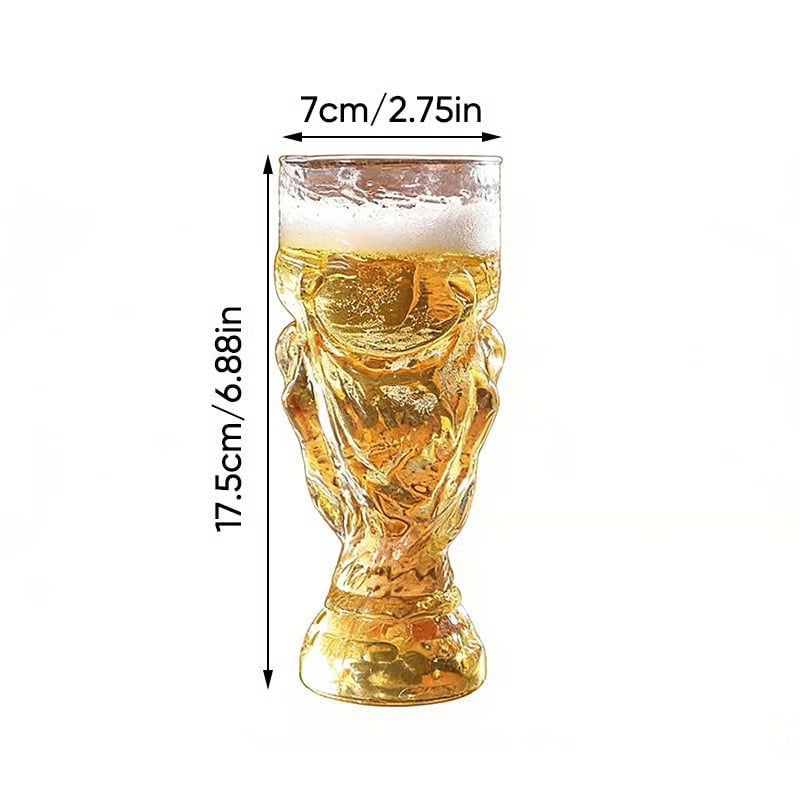 Soccer Trophy Style Beer Glass