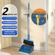 Stand-Up Dustpan Set with 180° Rotating Broom