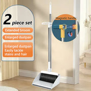 Stand-Up Dustpan Set with 180° Rotating Broom