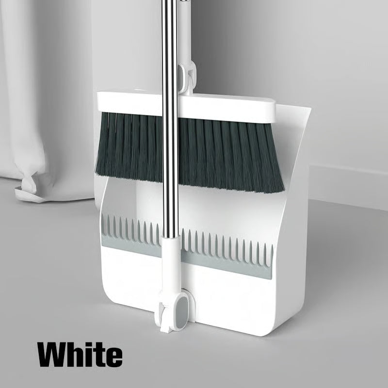 Stand-Up Dustpan Set with 180° Rotating Broom