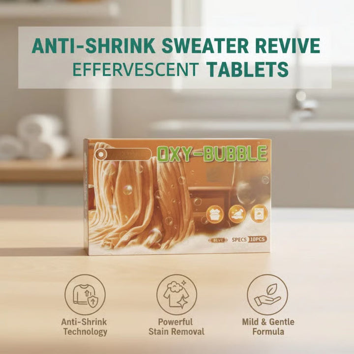 ✨🧶 Sweater Revive Effervescent Tablets – Anti-Shrink, Restores Softness & Safe for Colors 🧺