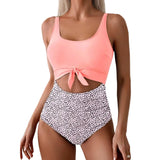 Women’s Slimming One-Piece Swimsuit Cutout Tie Design